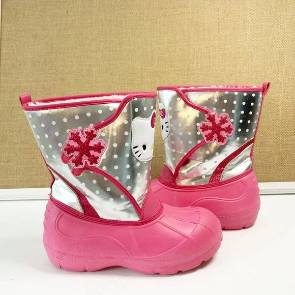 Hello Kitty Girls Snow Boots Size 5 - Picture 2 of 10